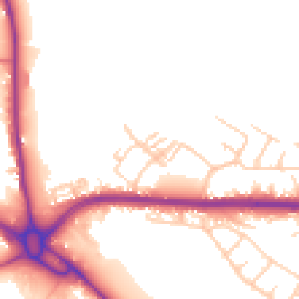 Daytime road noise heatmap for S71 5BG