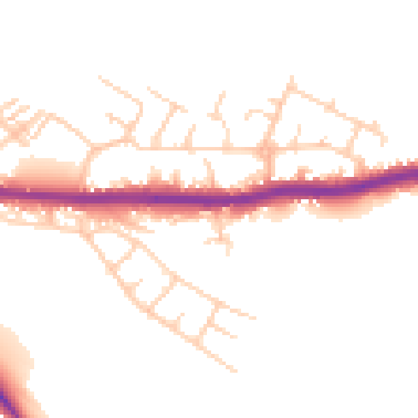 Daytime road noise heatmap for S71 5DN