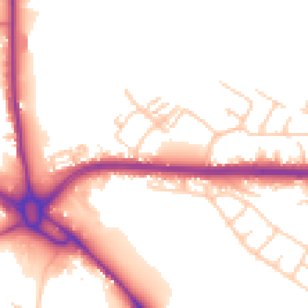 Daytime road noise heatmap for S71 5FA