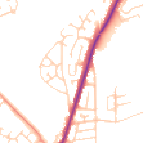 Daytime road noise heatmap for S71 5HA