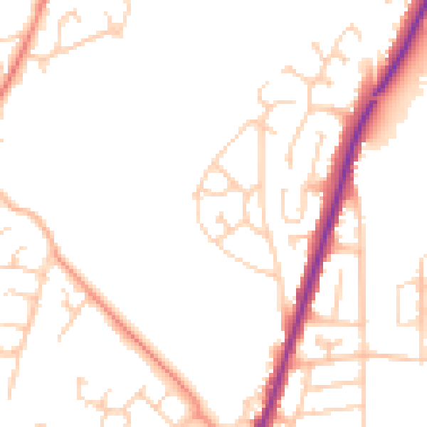 Daytime road noise heatmap for S71 5HW
