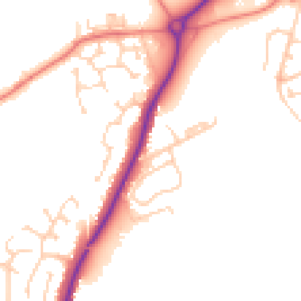Daytime road noise heatmap for S71 5LA