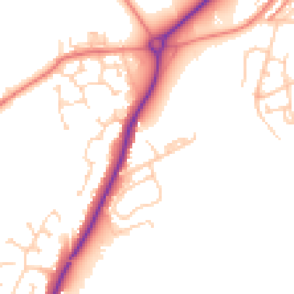 Daytime road noise heatmap for S71 5LB