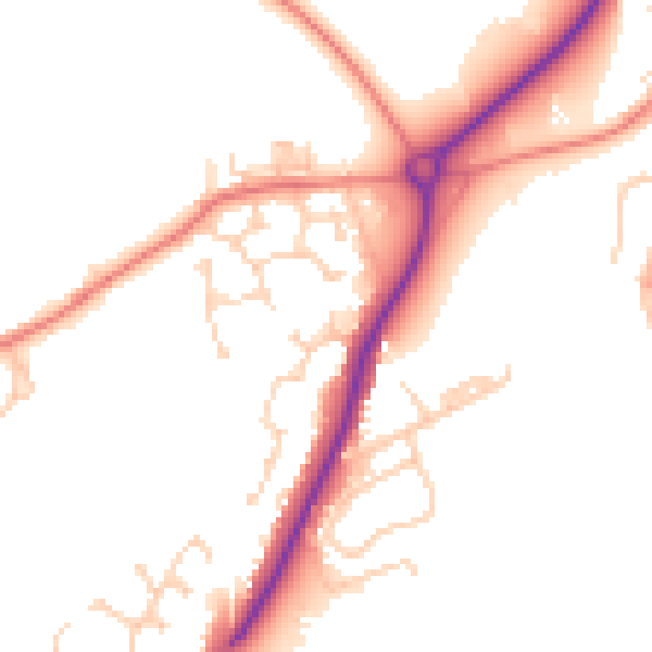 Daytime road noise heatmap for S71 5LJ
