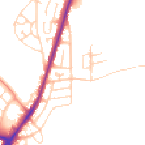 Daytime road noise heatmap for S71 5NJ