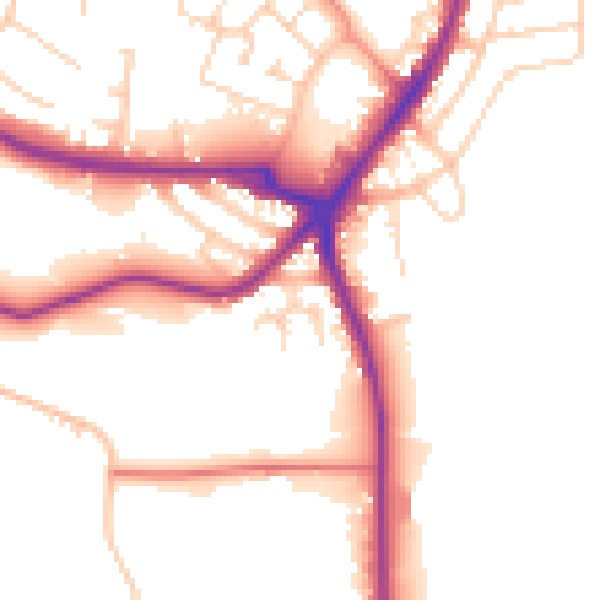 Daytime road noise heatmap for S71 5PG