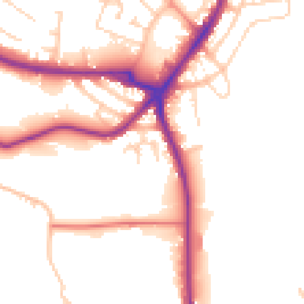 Daytime road noise heatmap for S71 5PH