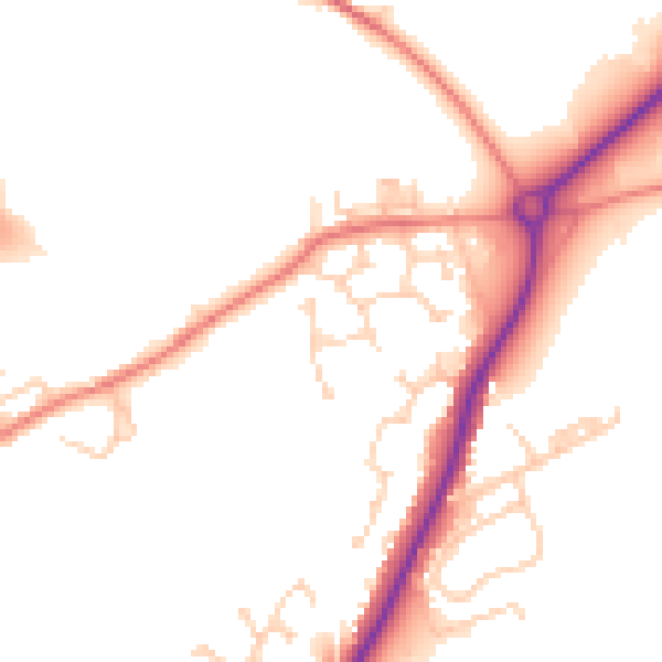 Daytime road noise heatmap for S71 5SE