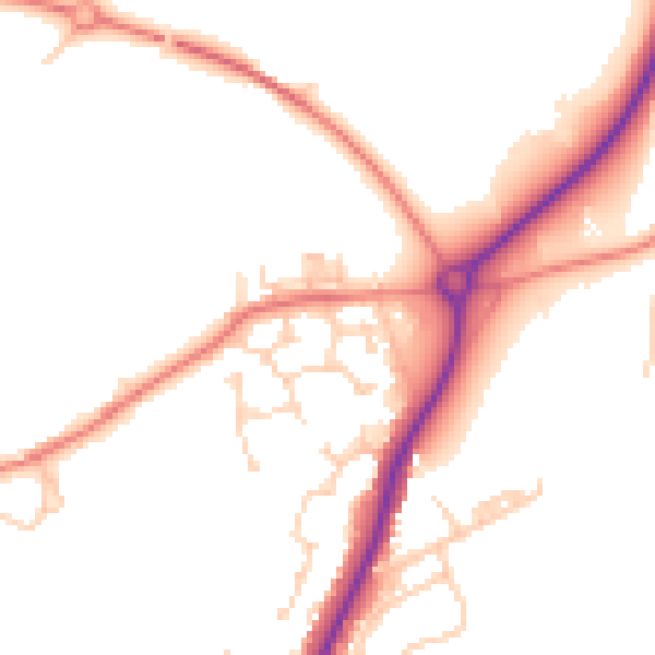 Daytime road noise heatmap for S71 5SJ