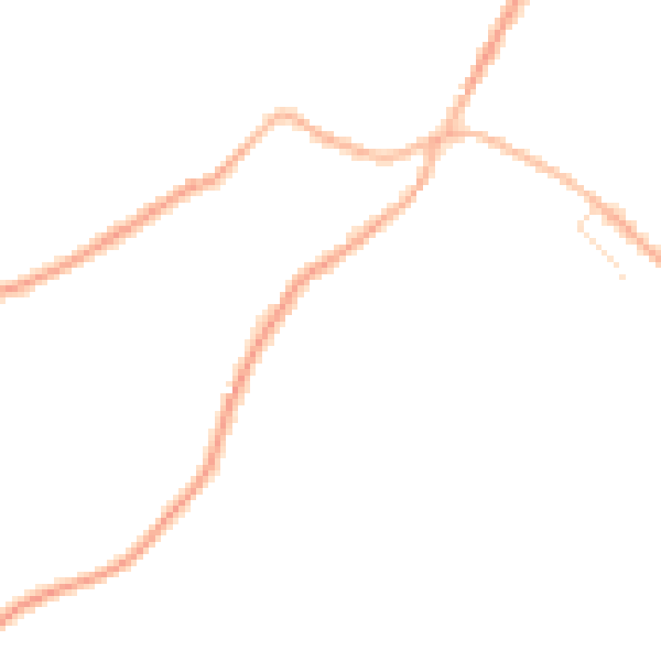 Night-time road noise heatmap for S75 6PL