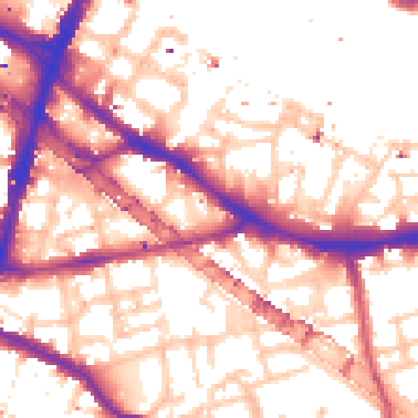 Daytime road noise heatmap for SE1 2DL