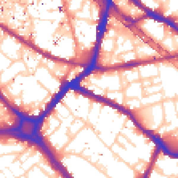 Daytime road noise heatmap for SE1 3AB