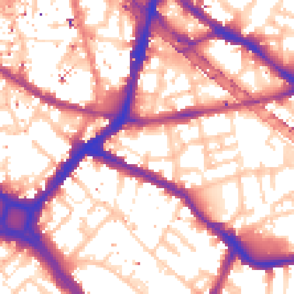 Daytime road noise heatmap for SE1 3DX