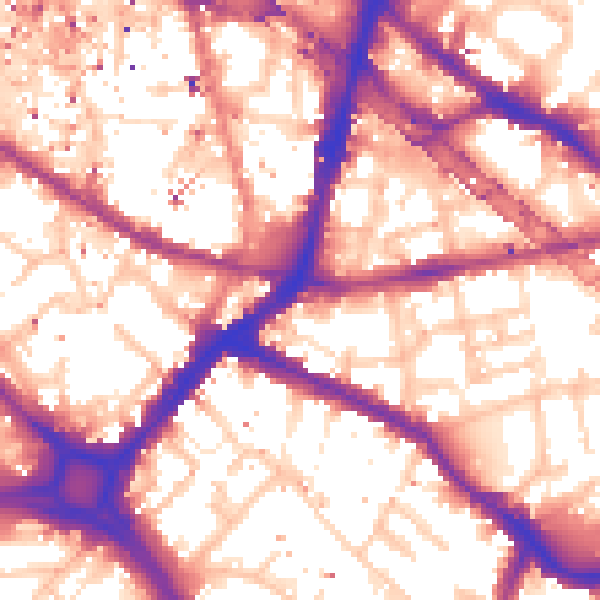 Daytime road noise heatmap for SE1 3NQ