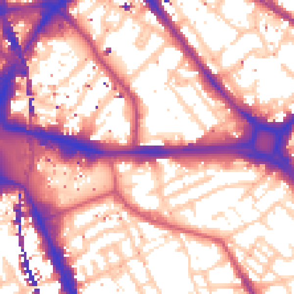Daytime road noise heatmap for SE1 4AG