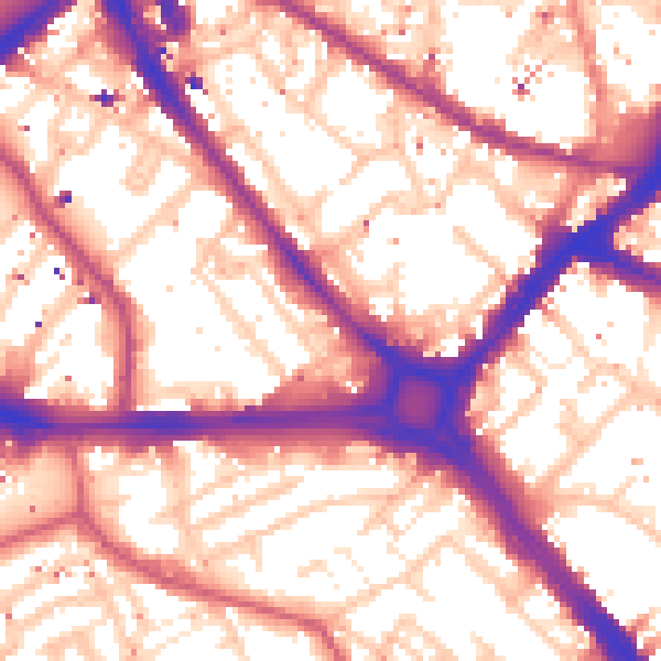Daytime road noise heatmap for SE1 4EJ