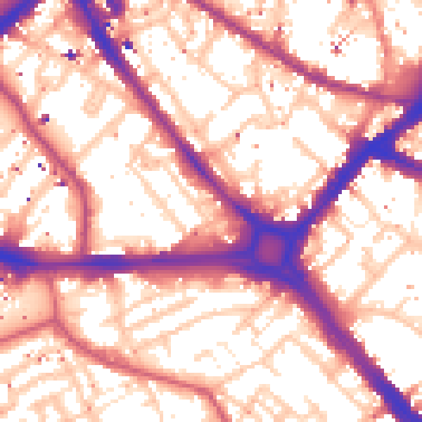 Daytime road noise heatmap for SE1 4EL