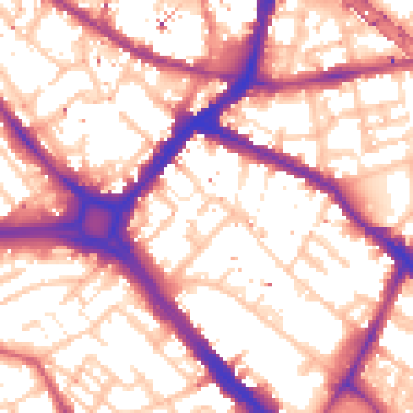 Daytime road noise heatmap for SE1 4HN
