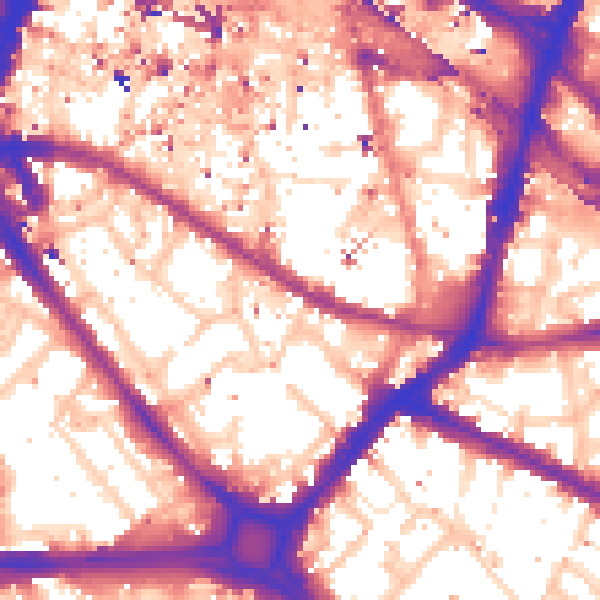 Daytime road noise heatmap for SE1 4QH