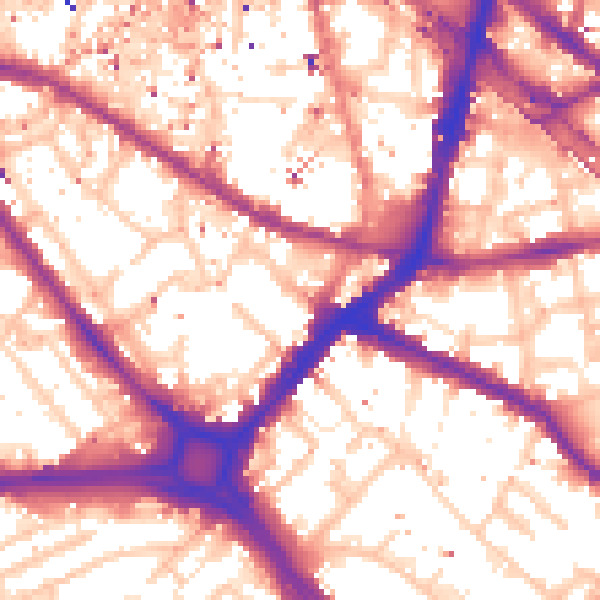 Daytime road noise heatmap for SE1 4QR