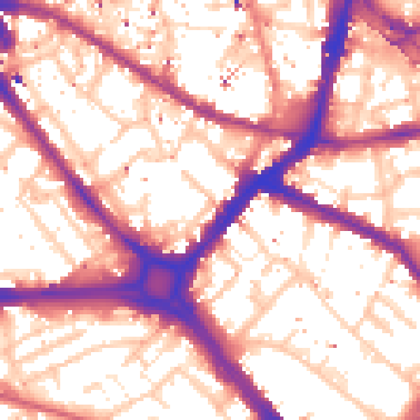 Daytime road noise heatmap for SE1 4QZ