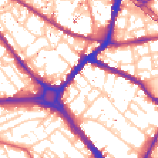 Daytime road noise heatmap for SE1 4TS