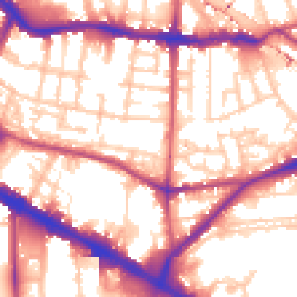 Daytime road noise heatmap for SE1 5HL