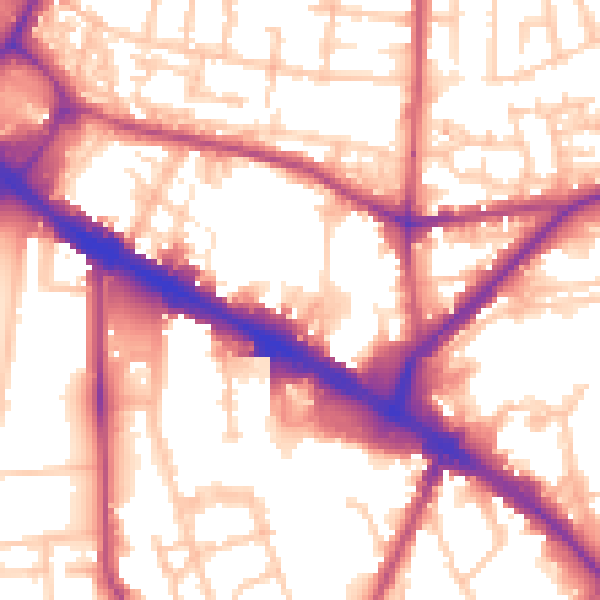 Daytime road noise heatmap for SE1 5JY