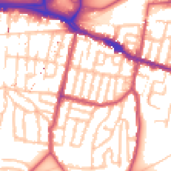 Daytime road noise heatmap for SE18 1AN