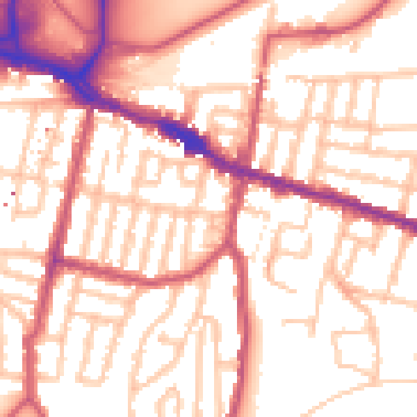 Daytime road noise heatmap for SE18 1AX