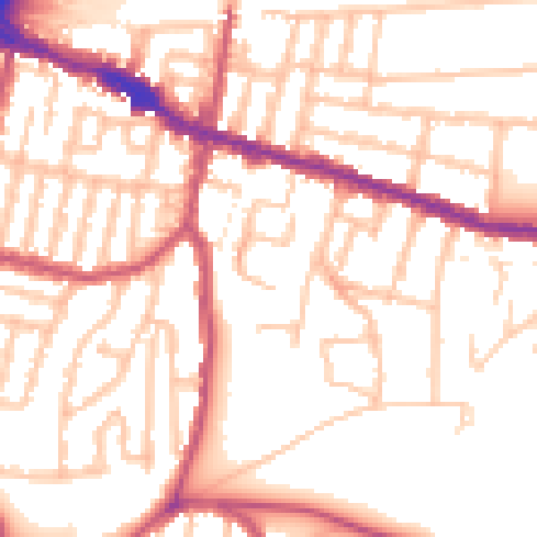 Daytime road noise heatmap for SE18 1BJ