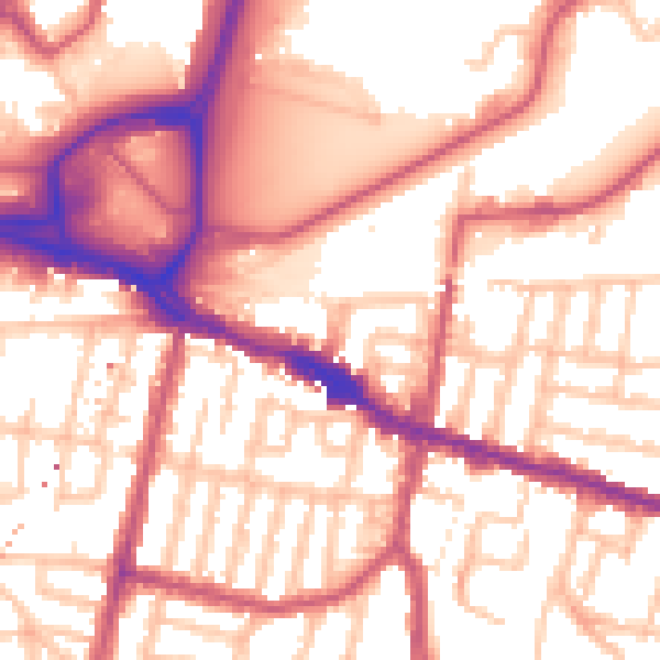 Daytime road noise heatmap for SE18 1BT