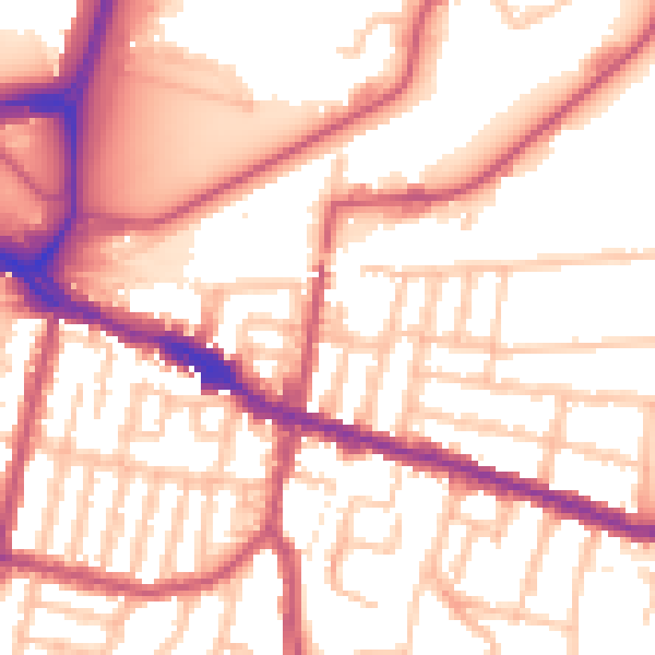 Daytime road noise heatmap for SE18 1DN