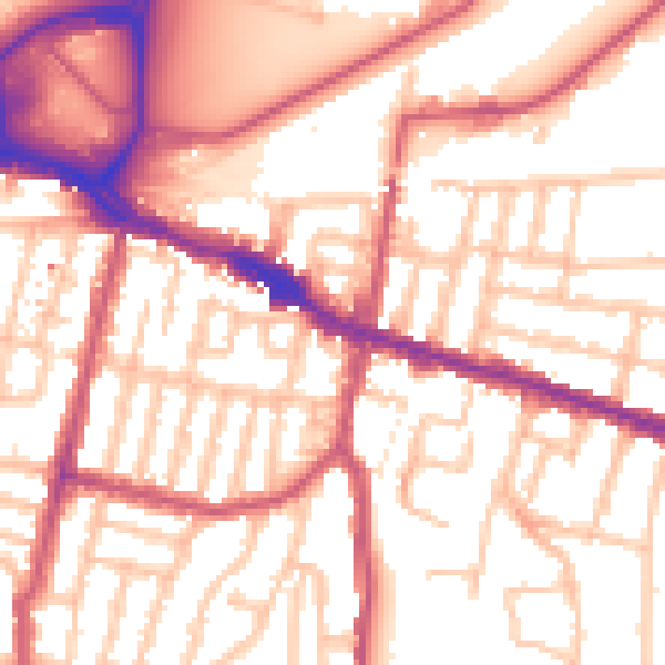 Daytime road noise heatmap for SE18 1DU