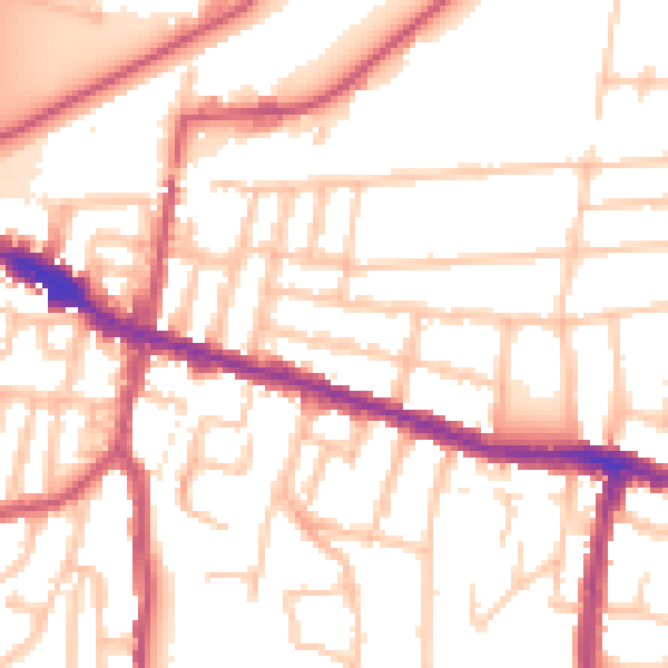 Daytime road noise heatmap for SE18 1HR