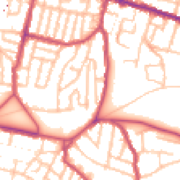 Daytime road noise heatmap for SE18 1PZ