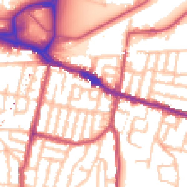 Daytime road noise heatmap for SE18 1QX