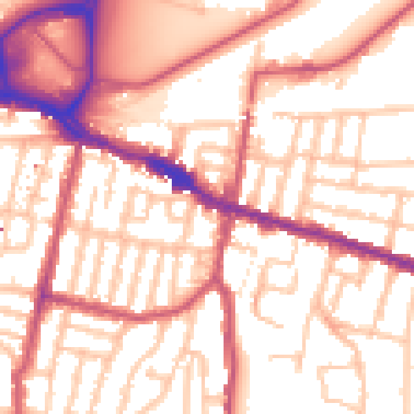 Daytime road noise heatmap for SE18 1SJ
