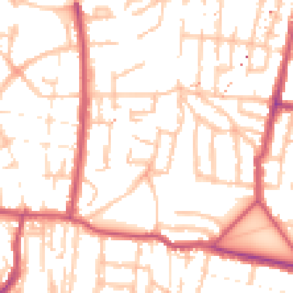 Daytime road noise heatmap for SE18 7SN