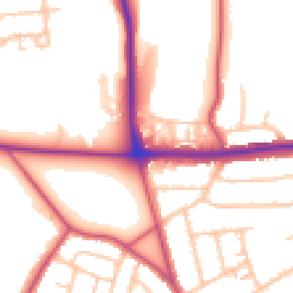 Daytime road noise heatmap for SE2 0AA