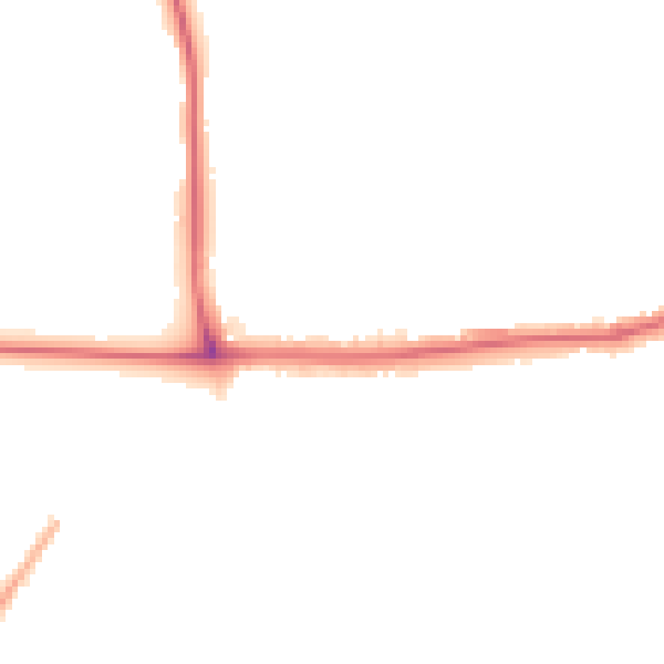 Night-time road noise heatmap for SE2 0AN