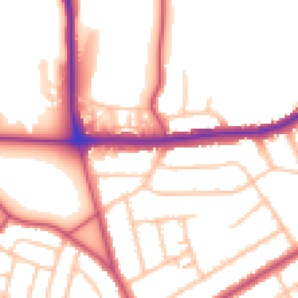 Daytime road noise heatmap for SE2 0AR