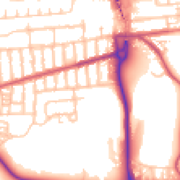 Daytime road noise heatmap for SE2 0BB