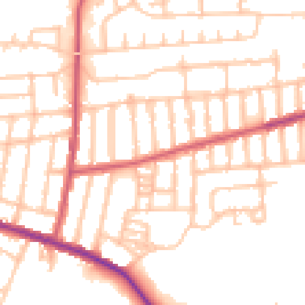 Daytime road noise heatmap for SE2 0BW