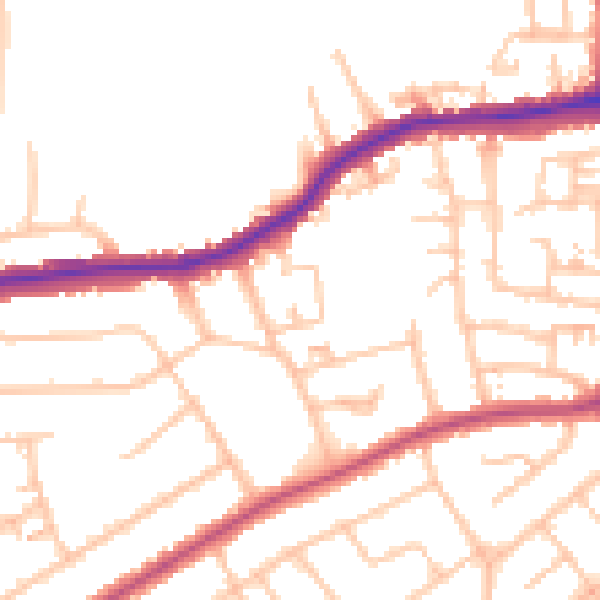 Daytime road noise heatmap for SE2 0DS