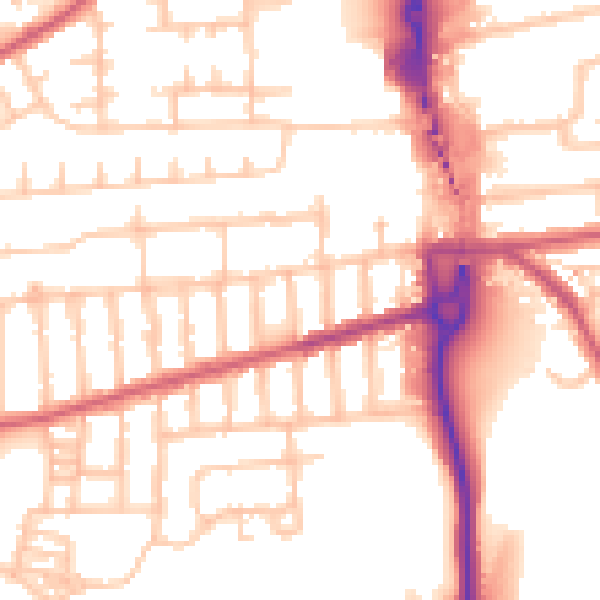 Daytime road noise heatmap for SE2 0LX