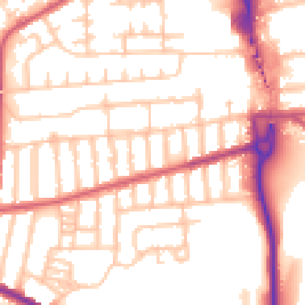 Daytime road noise heatmap for SE2 0NB