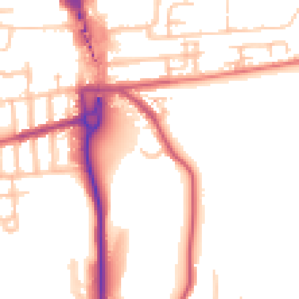 Daytime road noise heatmap for SE2 0QQ