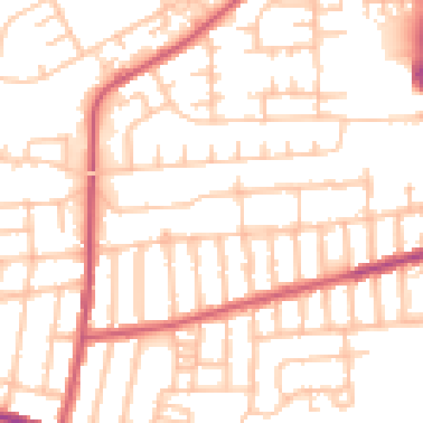 Daytime road noise heatmap for SE2 9EG