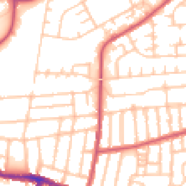 Daytime road noise heatmap for SE2 9EH